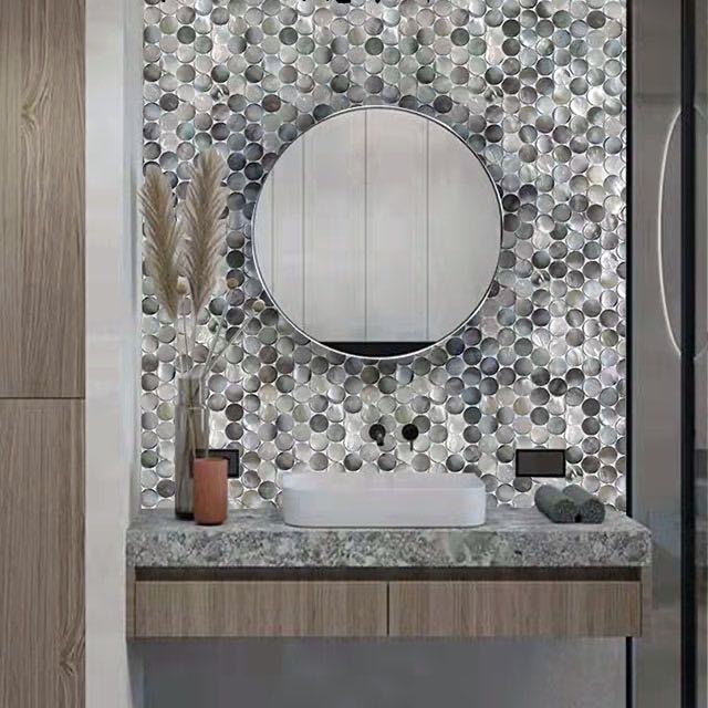 Penny Mother of Pearl Dark Pearlized Backsplash FCMPT21 我的商店