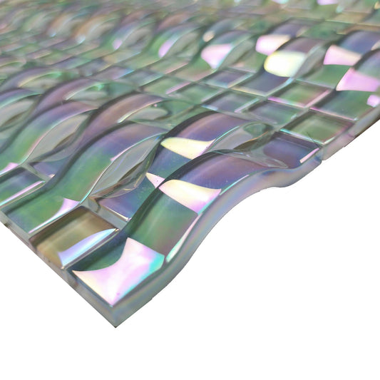Wave Rainbow Tile Backsplash Glass Mosaic 我的商店