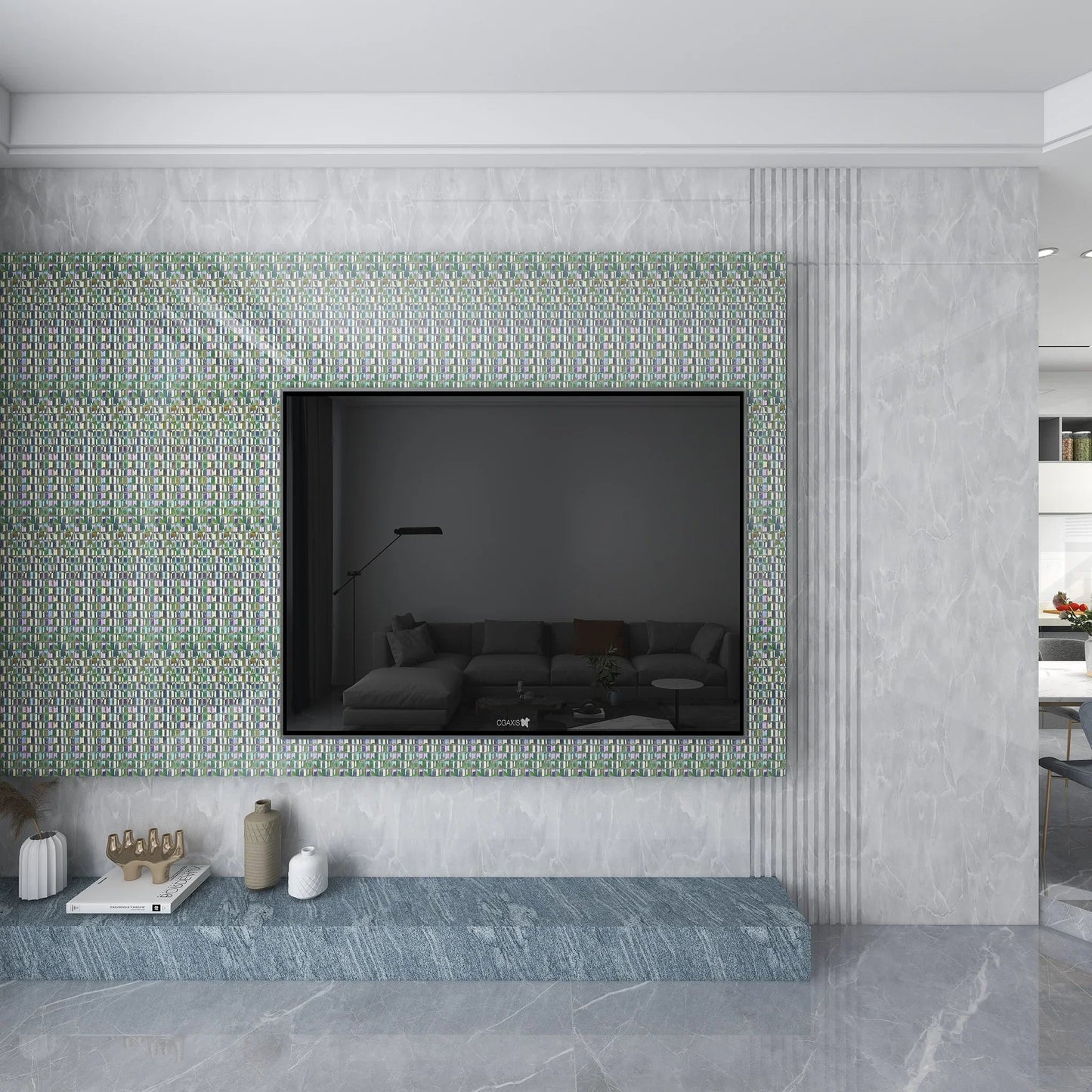 Wave Rainbow Tile Backsplash Glass Mosaic 我的商店