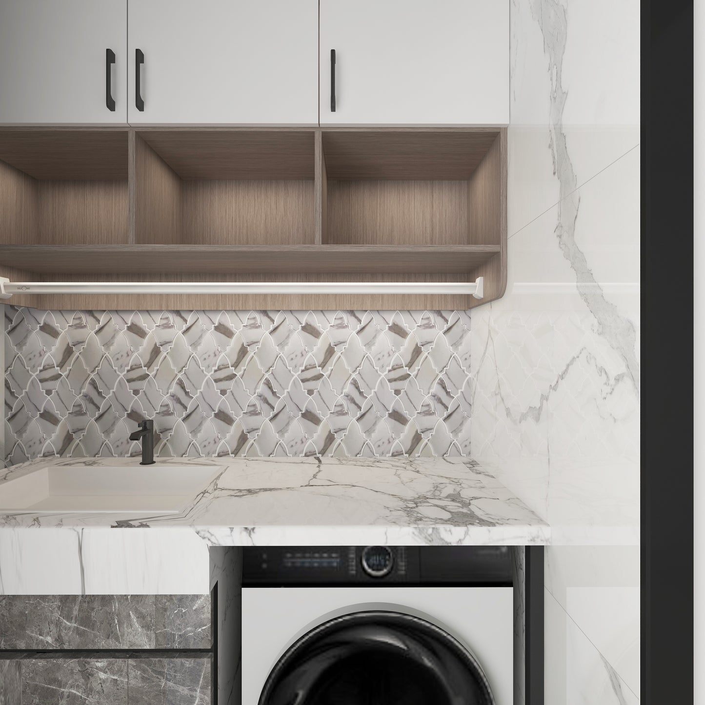 Arrow Bianco Carrara Porcelain Tile For Kitchen and Bathroom FCCPT061