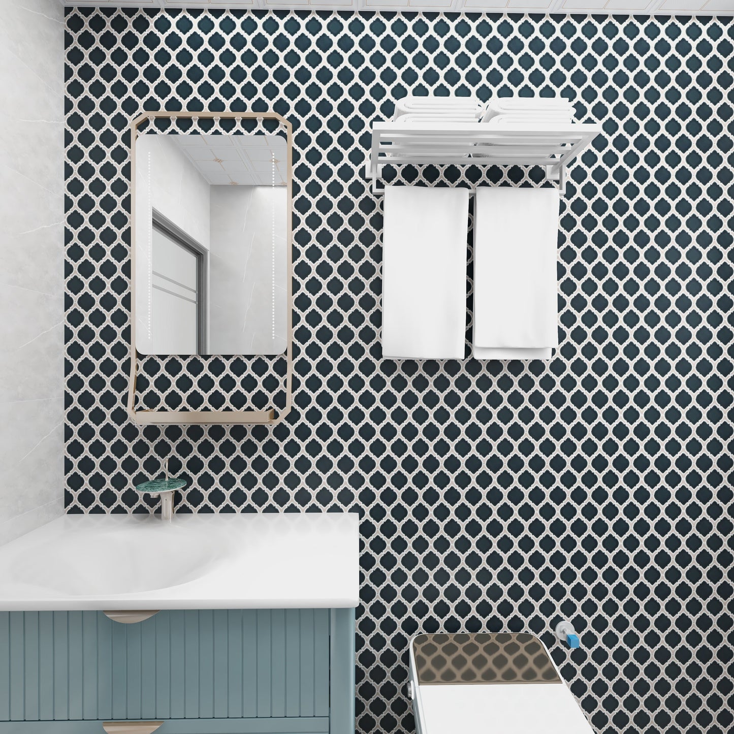 Jasper Arabesque Backsplash Tile Porcelain Mosaic FCCPT031 我的商店