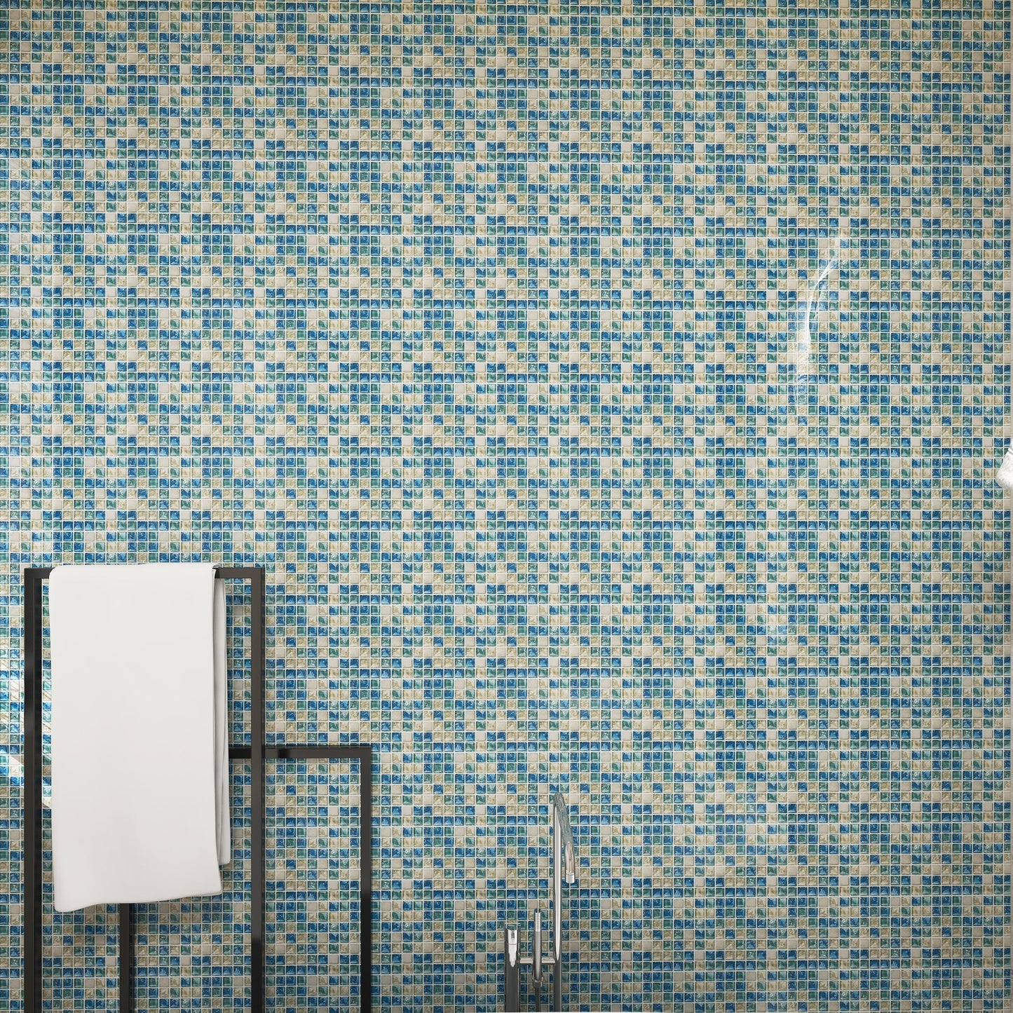 Light Blue Crackle Glass Tile Backsplash mixed Stone Mosaic 我的商店