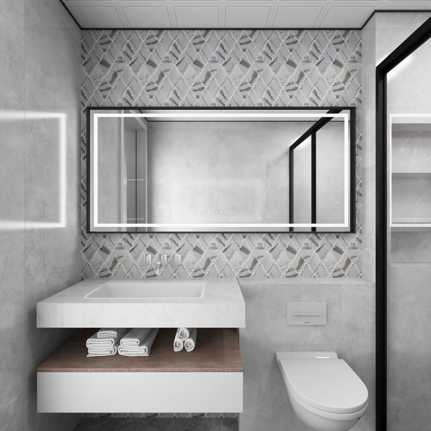 Arrow Bianco Carrara Porcelain Tile For Kitchen and Bathroom FCCPT061