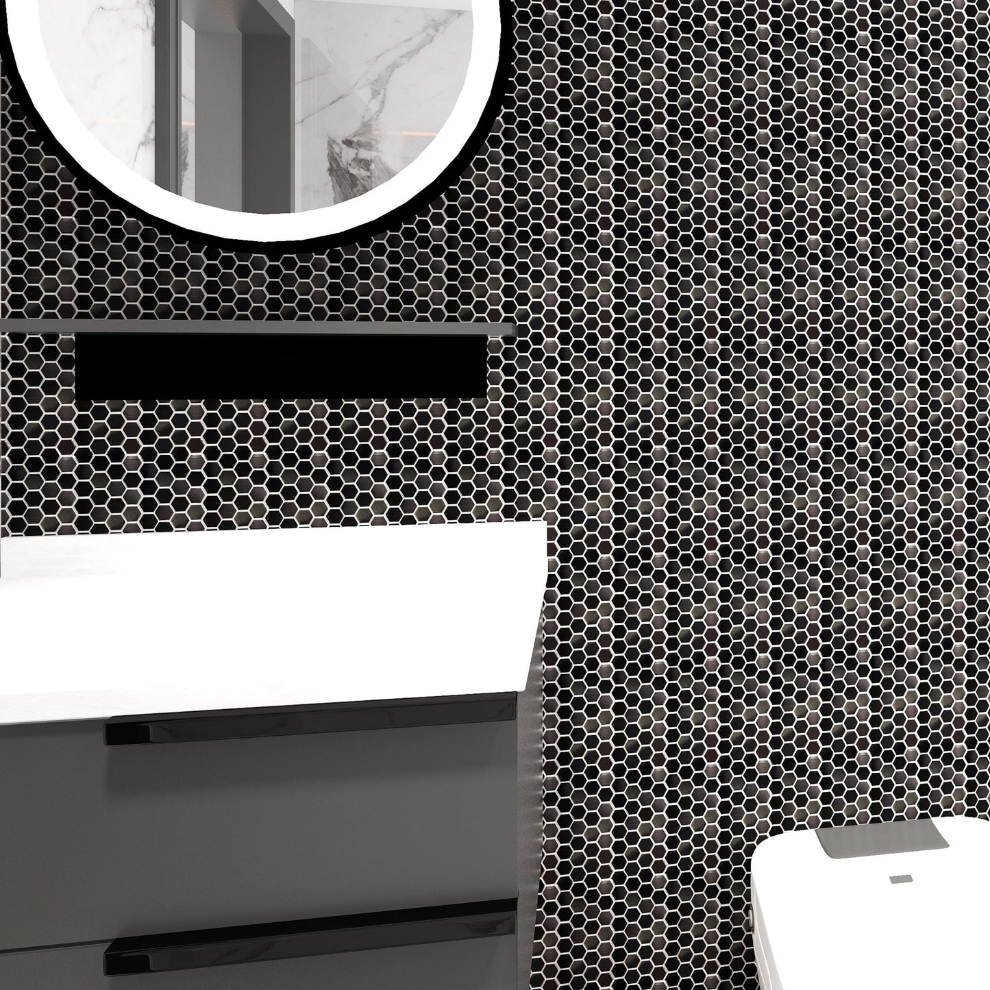 Midnight Steel Hex Mosaic 我的商店