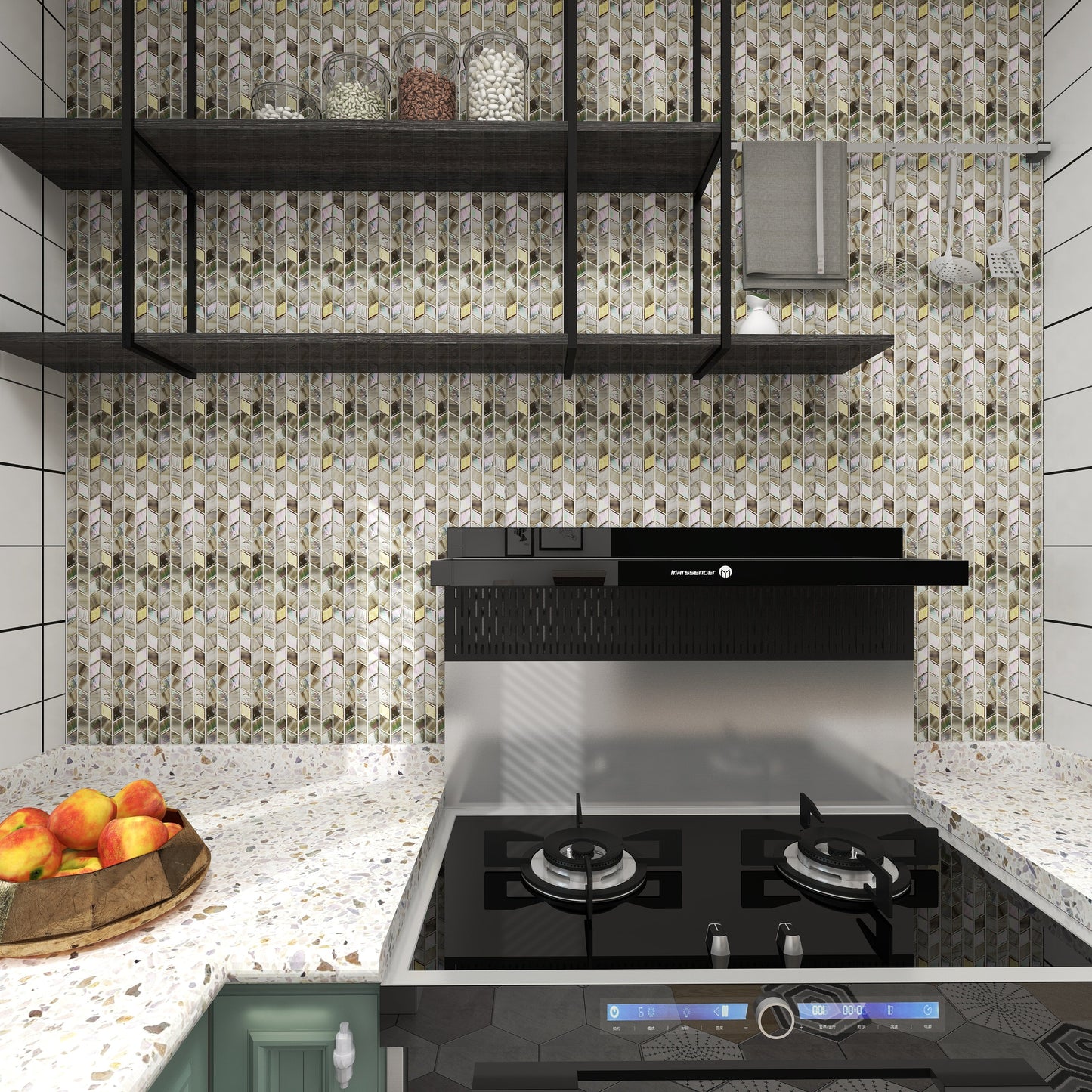 Ivory Gold Diamond Backsplash Tile Dimond Glass Mosaic GMT509 我的商店