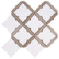 Flower Brown White Marble Mosaic Bathroom Floor and Wall Tile FCSMT033