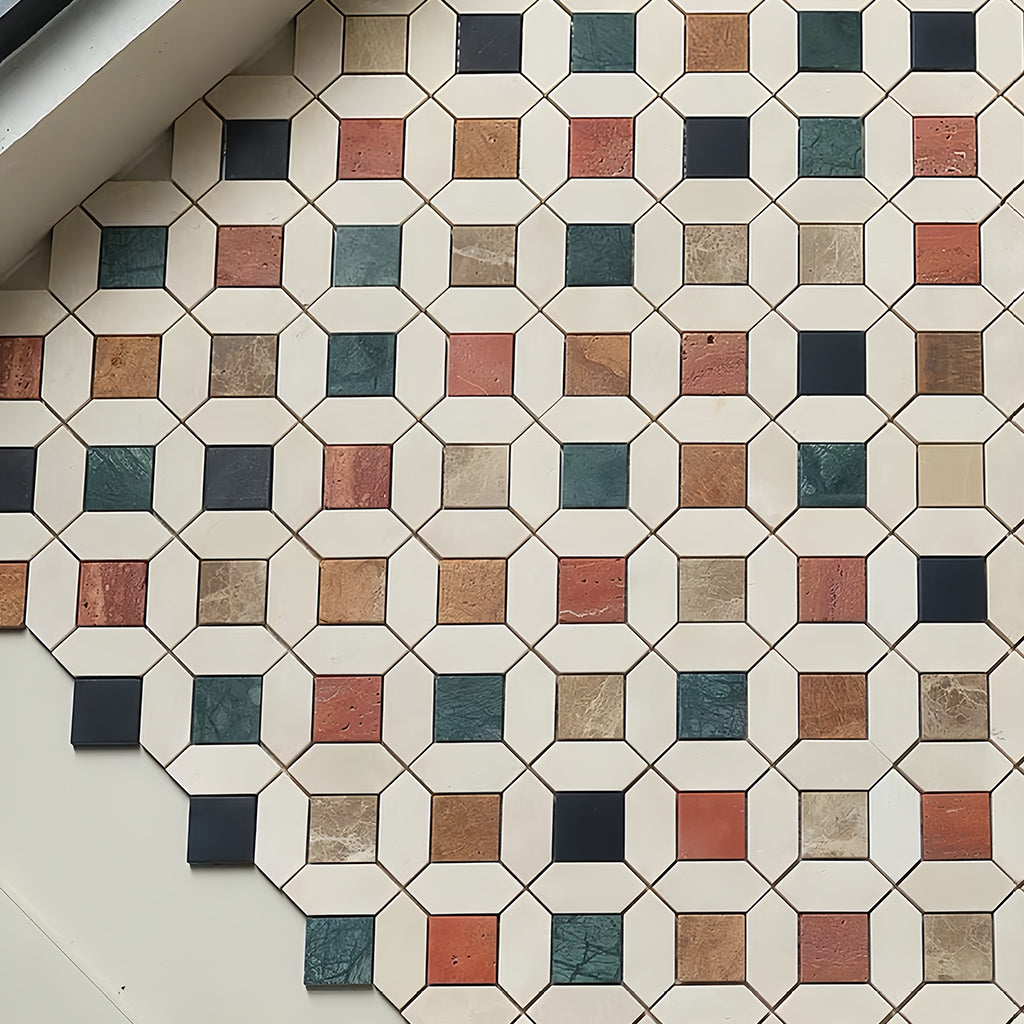 Iridescent marble mosaic tile for bathroom and kitchen wall floor MST032