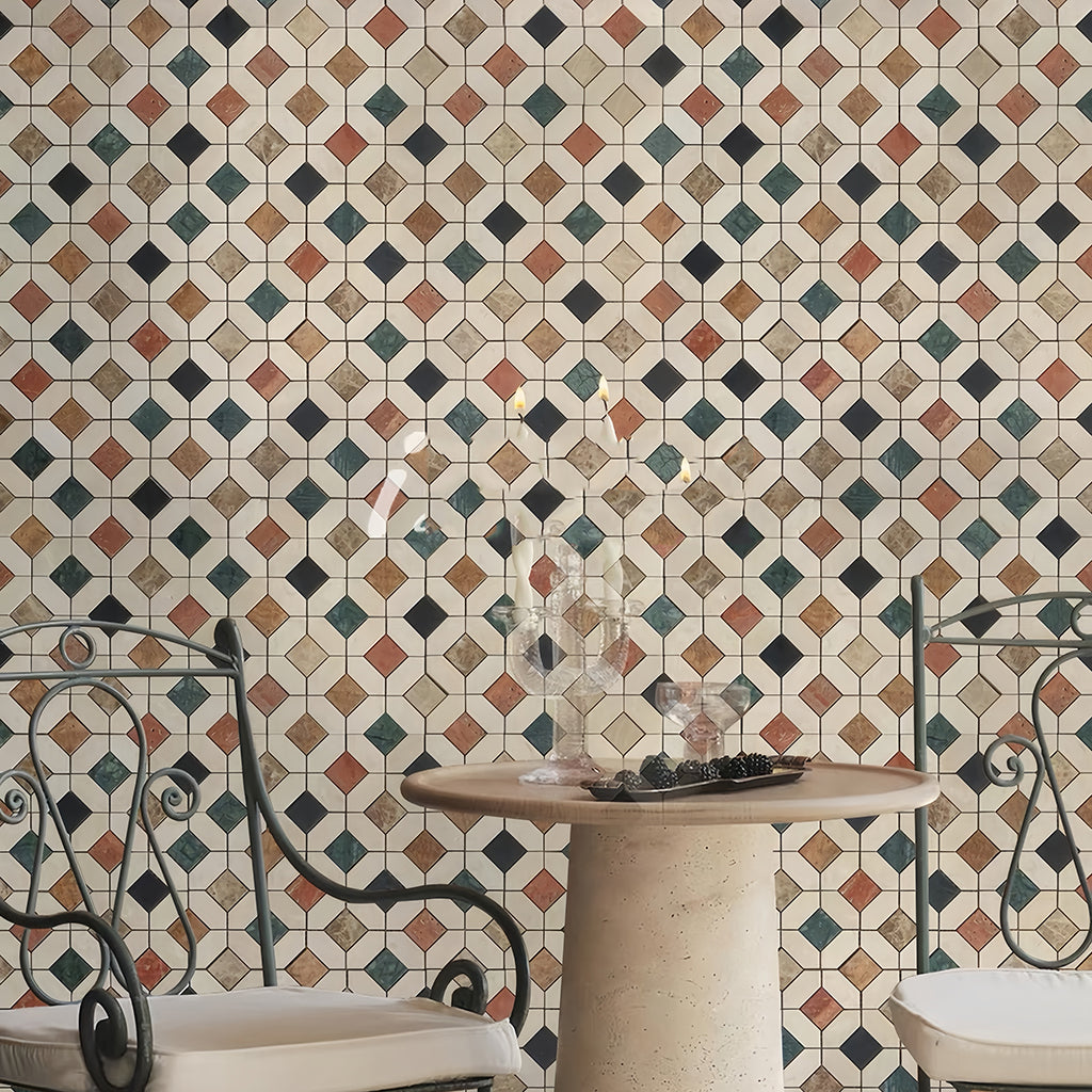 Iridescent marble mosaic tile for bathroom and kitchen wall floor MST032