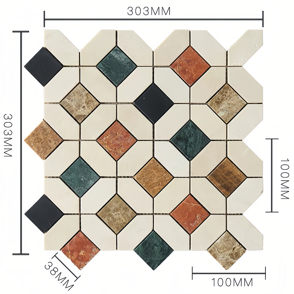 Iridescent marble mosaic tile for bathroom and kitchen wall floor MST032