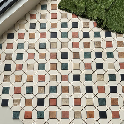 Iridescent marble mosaic tile for bathroom and kitchen wall floor MST032