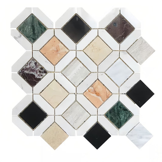 Lula Multicolor marble mosaic tile for bathroom and kitchen wall floor MST033