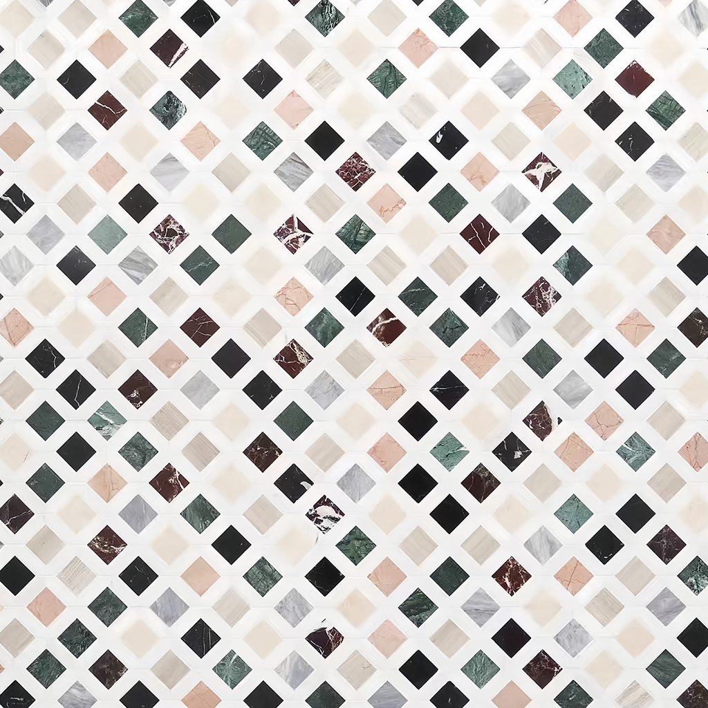 Lula Multicolor marble mosaic tile for bathroom and kitchen wall floor MST033