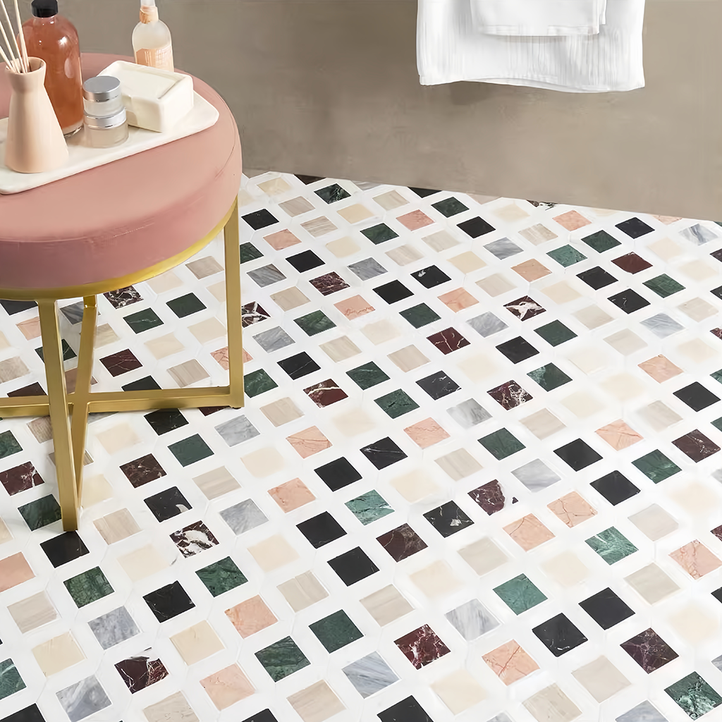 Lula Multicolor marble mosaic tile for bathroom and kitchen wall floor MST033