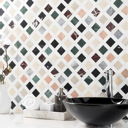 Lula Multicolor marble mosaic tile for bathroom and kitchen wall floor MST033