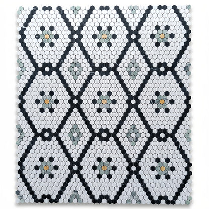 Greek Thassos White Marble Vintage Mosaic Tile - Wall & Floor for Kitchen/Bathroom/Foyer  MST034