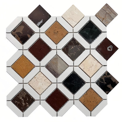 Lula Multicolor marble mosaic tile for bathroom and kitchen wall floor MST033（副本） FOC Tile