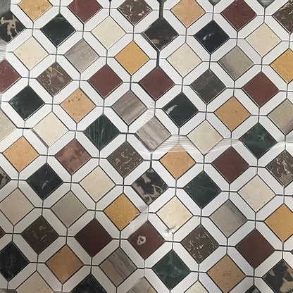 Lula Multicolor marble mosaic tile for bathroom and kitchen wall floor MST033（副本） FOC Tile