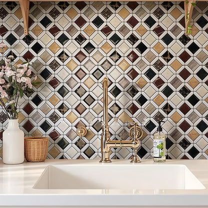 Lula Multicolor marble mosaic tile for bathroom and kitchen wall floor MST033（副本） FOC Tile