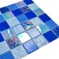 Blue Rainbow Glass Square Pool Mosaic Tiles - Luxury Outdoor Tile Design FCPGT21