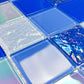 Blue Rainbow Glass Square Pool Mosaic Tiles - Luxury Outdoor Tile Design FCPGT21