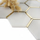 Gold Accent Gray Hexagon Marble Mosaic Tiles FCSMT44