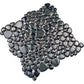 Navy Blue Pebble Porcelain Mosaic Tiles For Pool And Bathroom FCCPT104