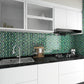 Diamond Backsplash Green Porcelain Tile FCCPT39