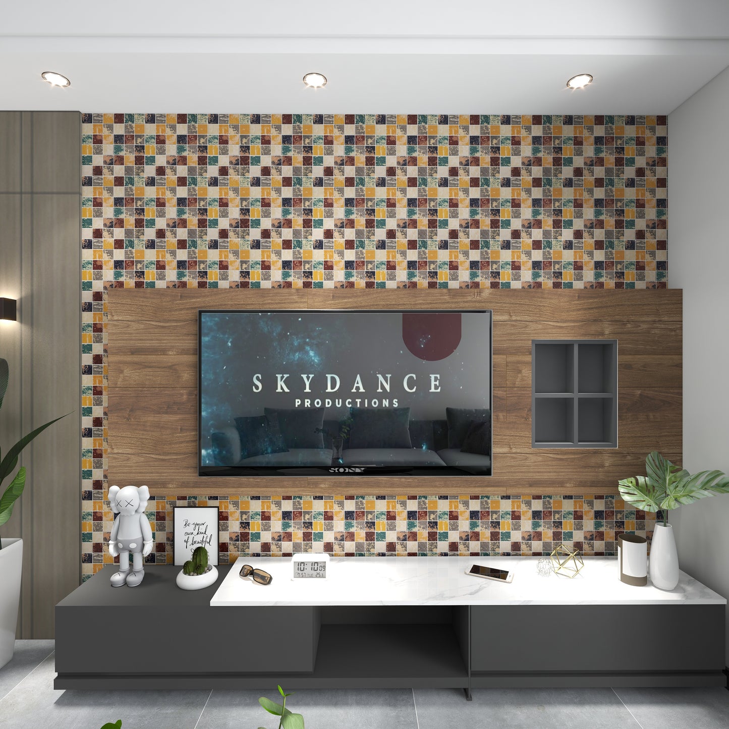 Fade Colorful Retro Revival Tile