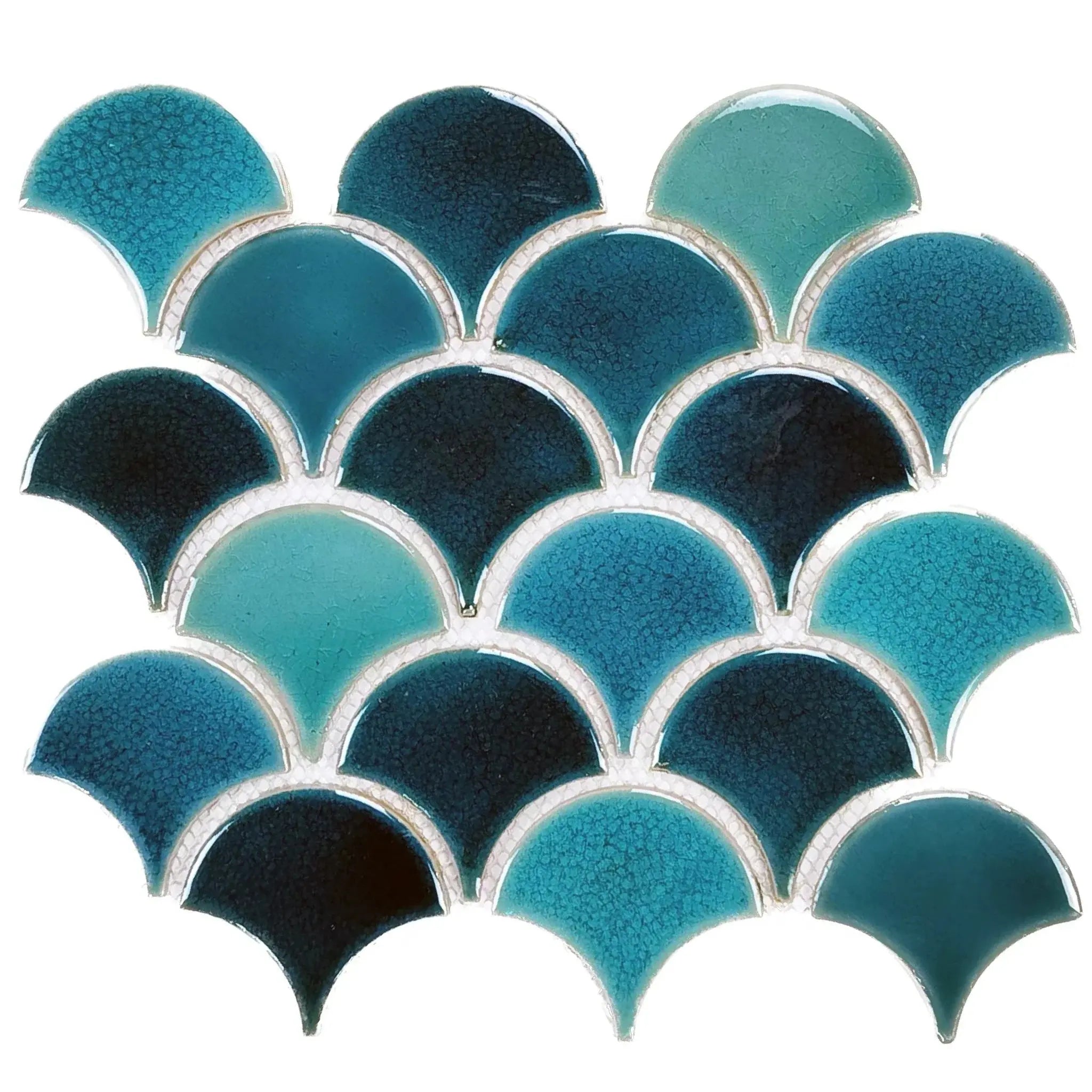 Fish Scale Porcelain Blue and Green Tile Backsplash FCCPT10 – FOC Tile