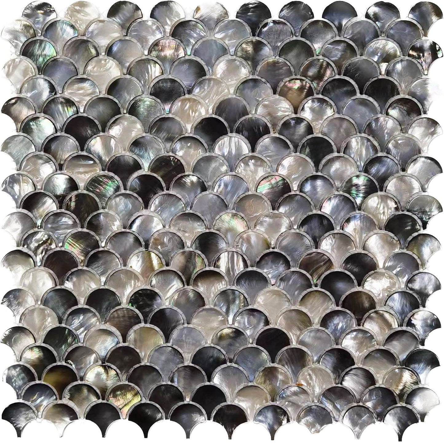 Midnight Luster Fish Scale Tiles