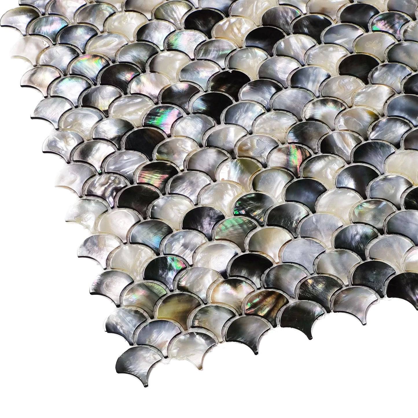 Midnight Luster Fish Scale Tiles