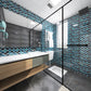 Fish Scale Porcelain Blue and Green Tile Backsplash FCCPT10