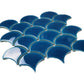 Cobalt Blue Tile Backsplash Fish Scale Crackle Porcelain Mosaic