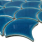 Cobalt Blue Tile Backsplash Fish Scale Crackle Porcelain Mosaic