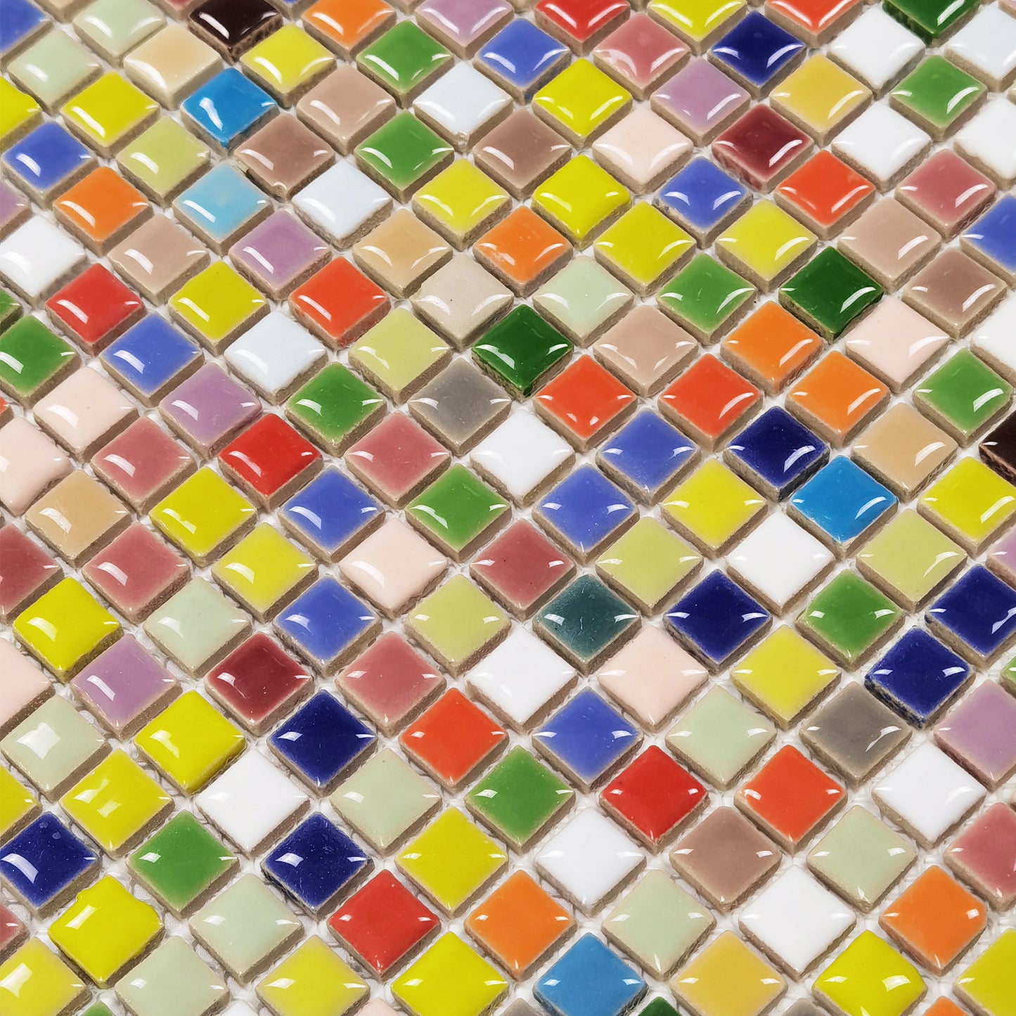 Prism Squares Backsplash Tile Porcelain Mosaic