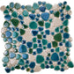 White Green Pebble Mosaic Tile For Bathroom and Pool FCCPT313