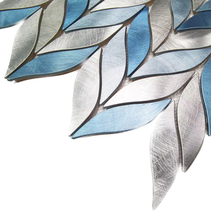 Metallic Blue Leaf Backsplash Tile Aluminum Mosaic ALT130