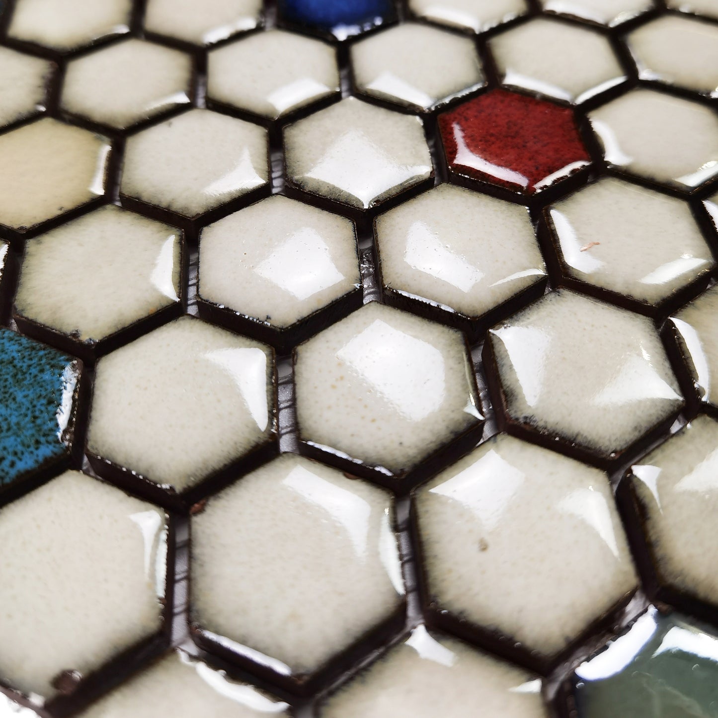 Honeycomb Hexagon Tile Rainbow Porcelain Mosaic Backsplash FCCPT121