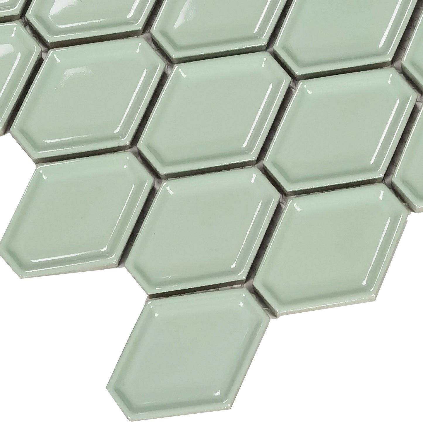 Sage Green Hexagon Tile Porcelain Mosaic