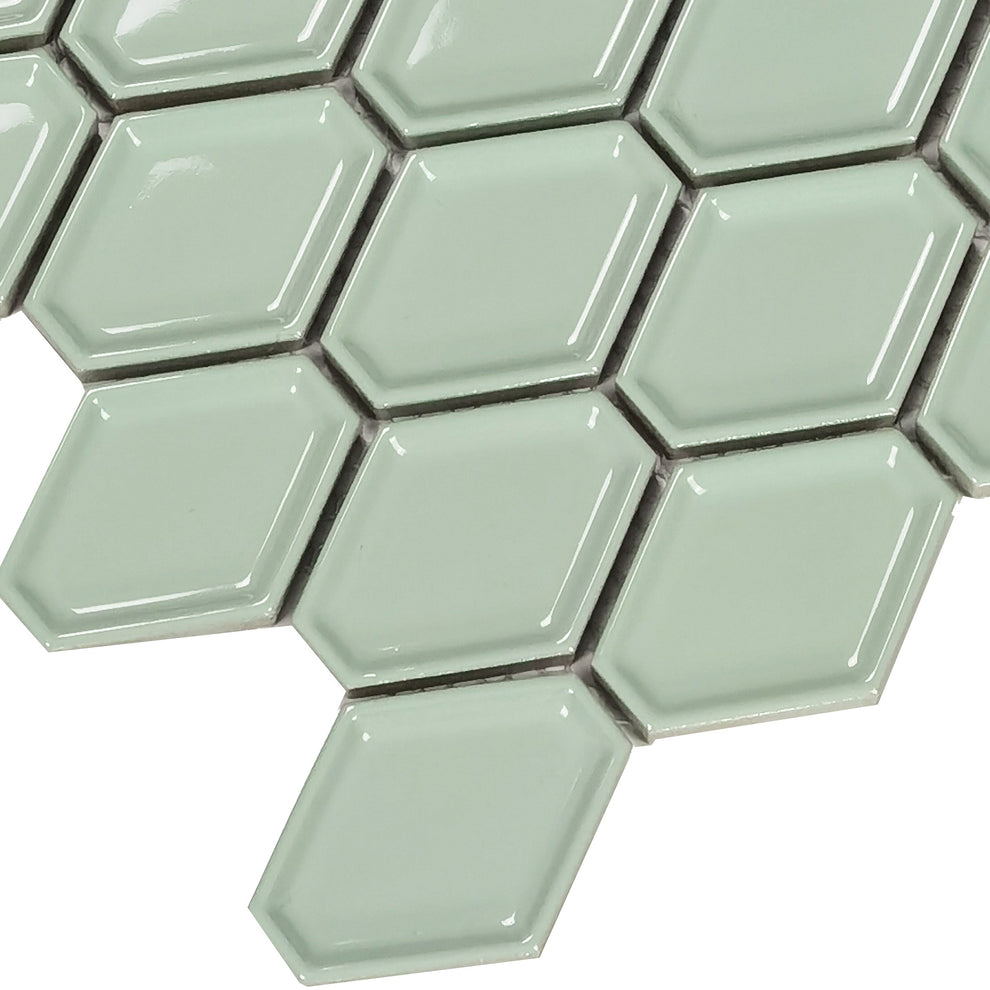 Sage Green Hexagon Tile Porcelain Mosaic – FOC Tile
