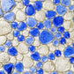 Uniquely Crafted Blue Pebble Floor Tile Cobblestone Porcelain Mosaic - Ideal for DIY Flooring Projects FCCPT32