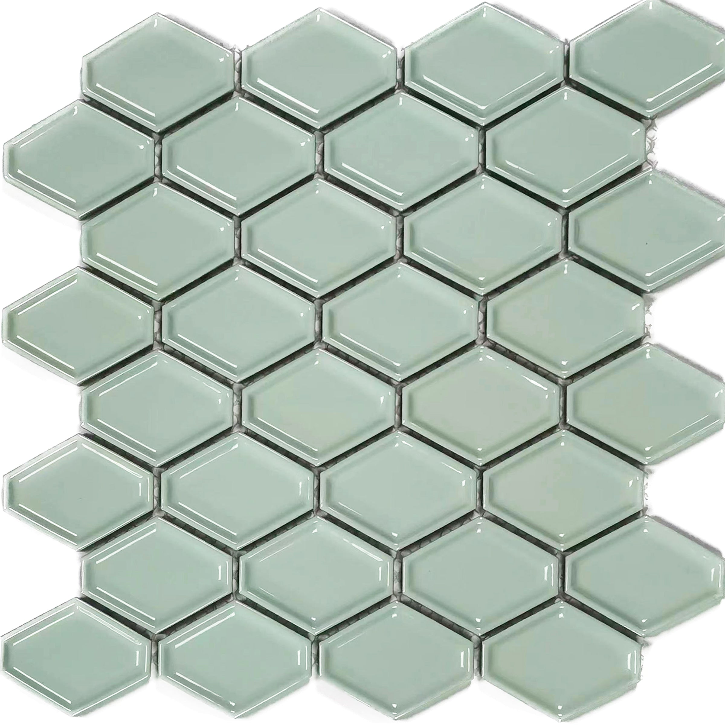 Sage Green Hexagon Tile Porcelain Mosaic – FOC Tile