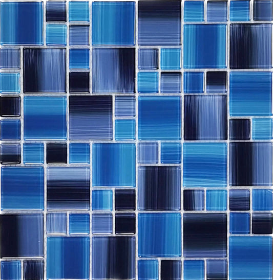 Blue Whispering Waves Glass Tile FCCGT104