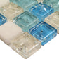 Light Blue Crackle Glass Tile Backsplash mixed Stone Mosaic