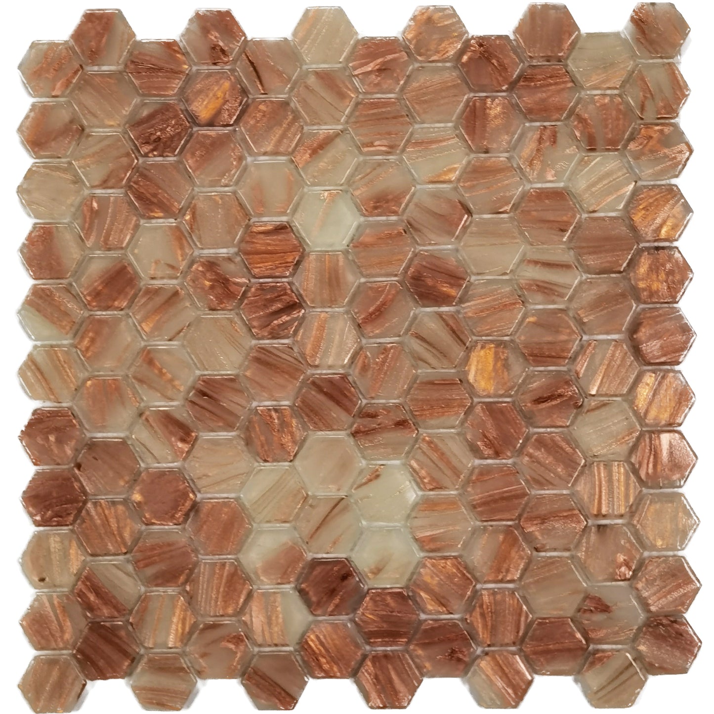 Orange Glass Mosaic Backsplash Hexagon Tile