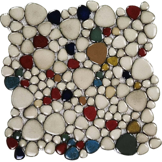 Honeycomb Pebble Tile  Porcelain Mosaic Backsplash FCCPT120