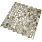 Ivory Gold Diamond Backsplash Tile Dimond Glass Mosaic GMT509