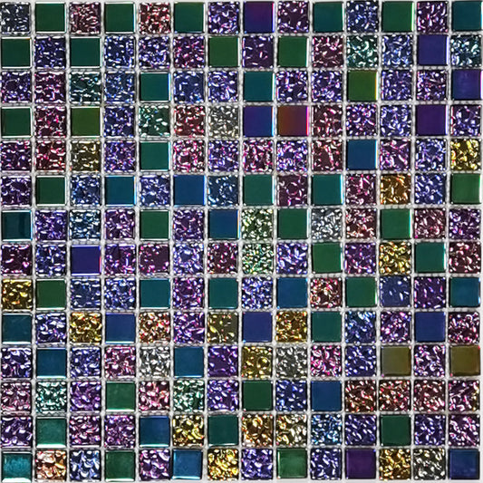 Rainbow Brilliance Square Mosaic Tiles